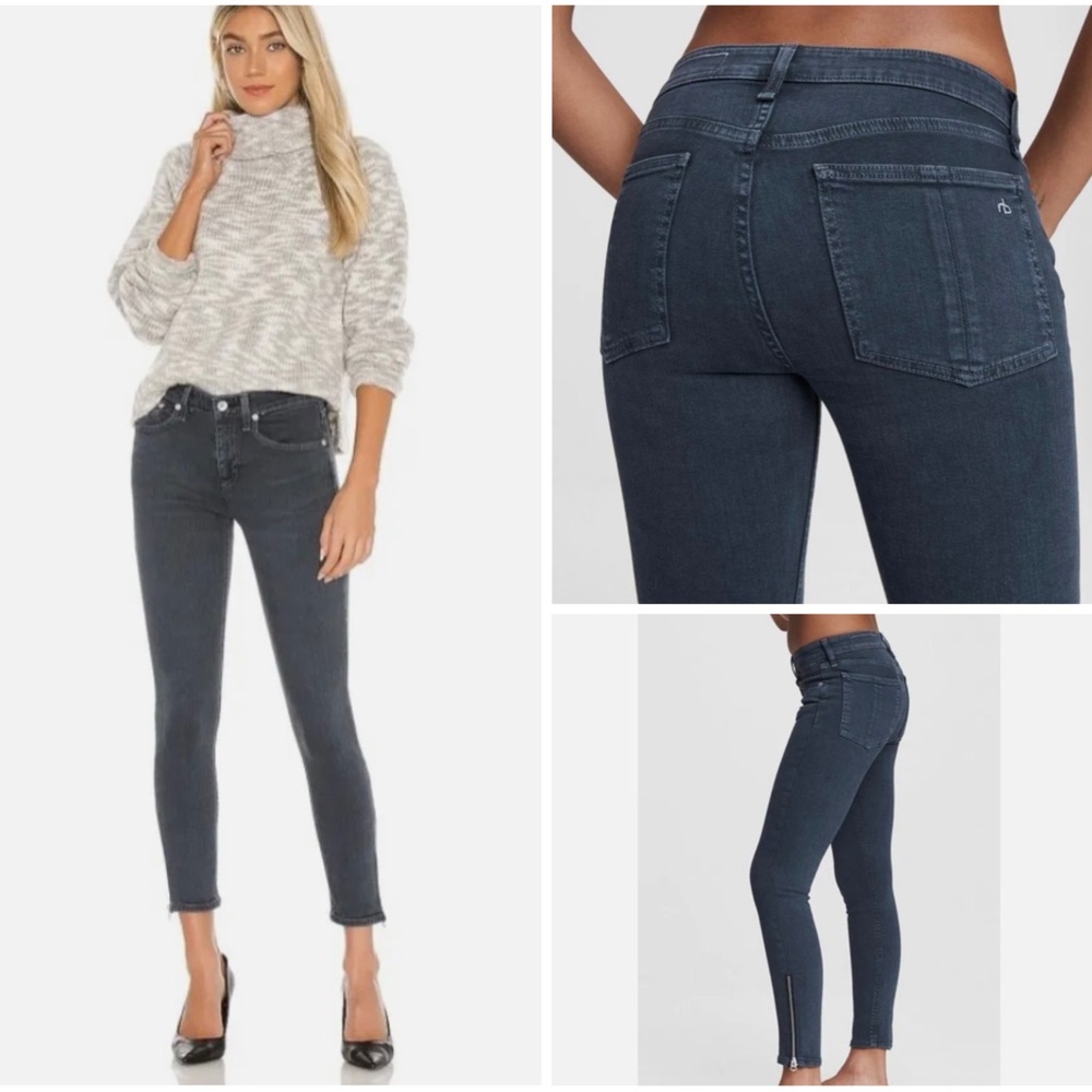 🔥Rag & Bone Cate Mid Rise Zipper Ankle Skinny Minna Jeans Women’s Size 25